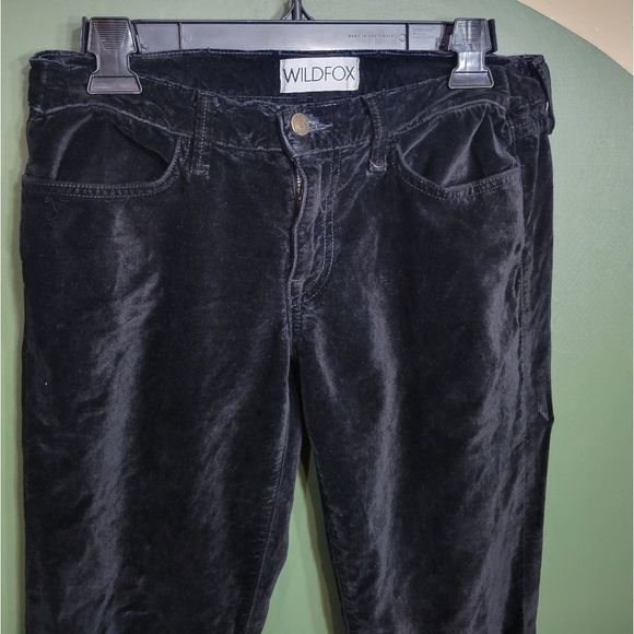 WILDFOX Size 30 Black Velvet Marianne Skinny Jeans - Picture 5 of 5